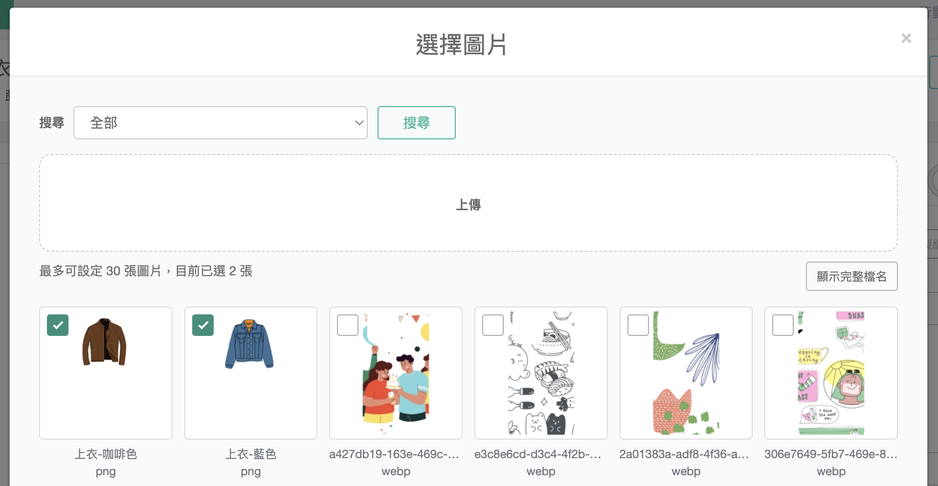 圖庫選取視窗