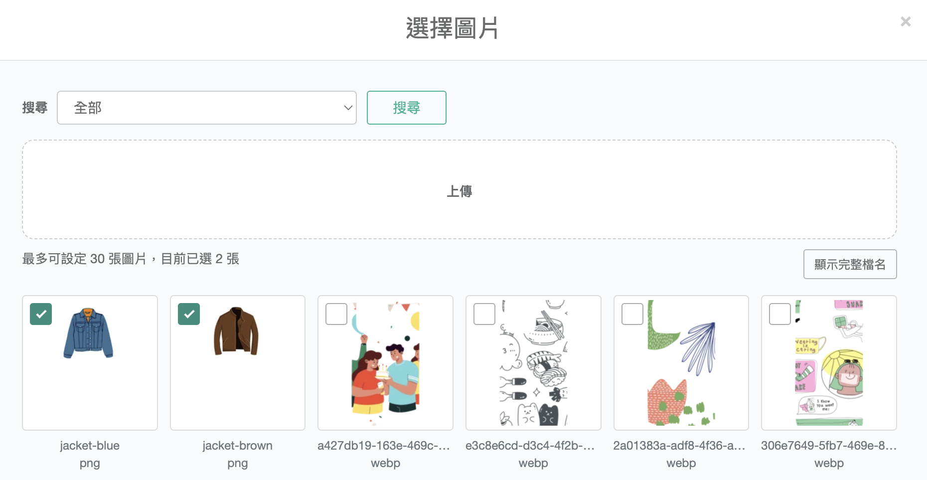 圖庫選取視窗