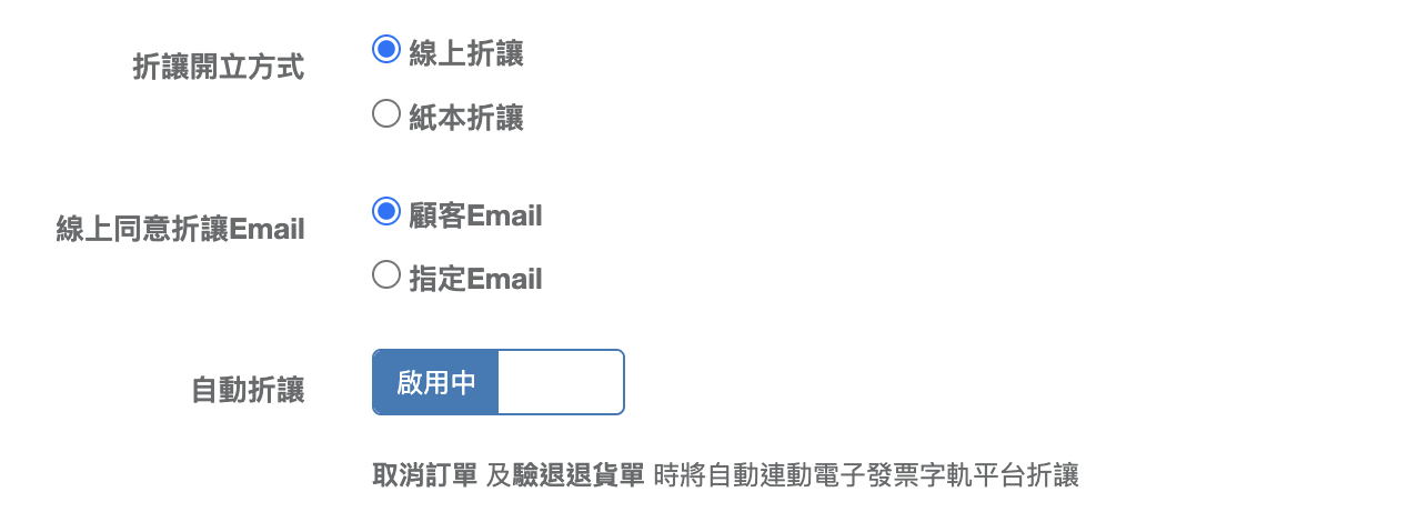 折讓設定